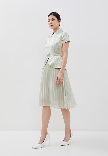 Mirelle Cheongsam Dress - Fit & Flared Midi Dress