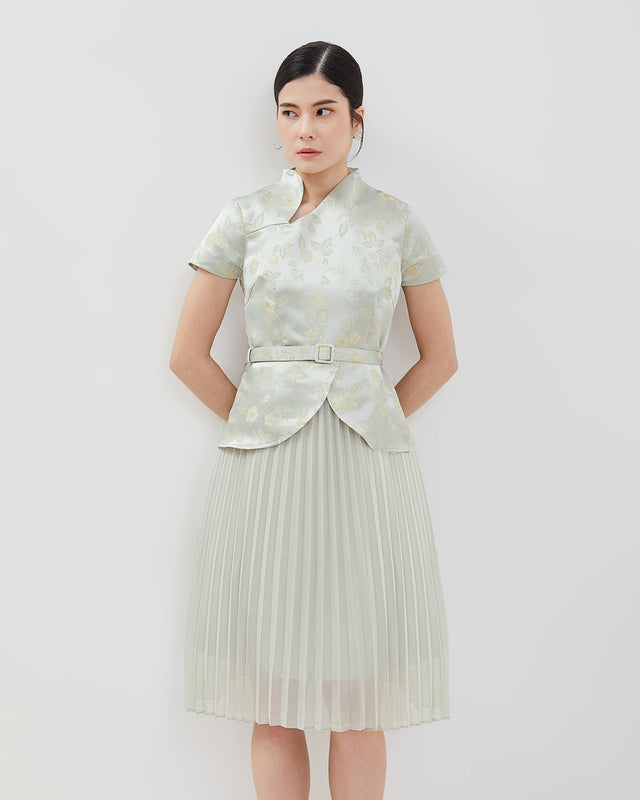 Mirelle Cheongsam Dress - Fit & Flared Midi Dress