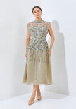 Muran Cheongsam Dress - Midi Structured Bodice Dress