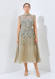 Muran Cheongsam Dress - Midi Structured Bodice Dress