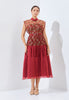 Muran Cheongsam Dress - Midi Structured Bodice Dress