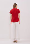 Manon Top - Overlap Buttoned Twill Top