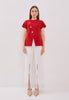 Manon Top - Overlap Buttoned Twill Top