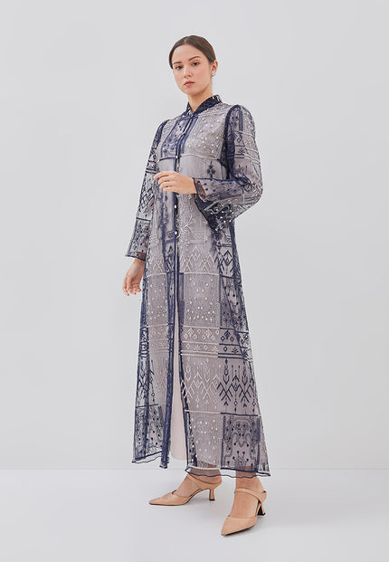 Nevra Outer - Long Embroidery Lace Outer