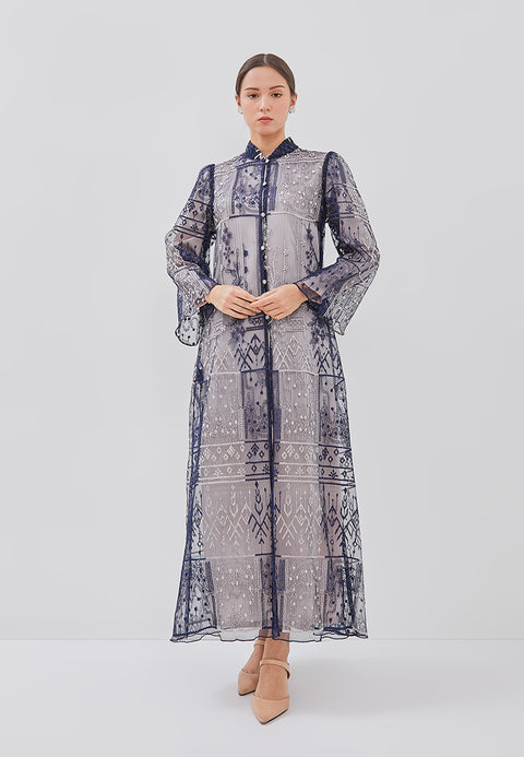 Nevra Outer - Long Embroidery Lace Outer