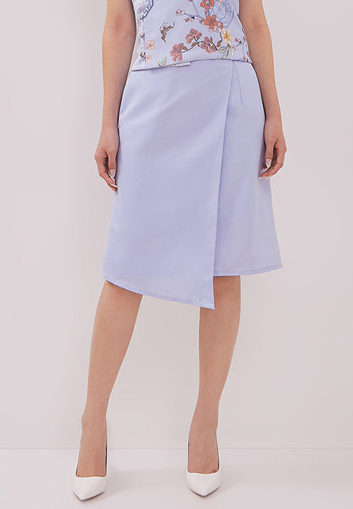 Breezy Skirt - Midi A-Line Twill Blue Skirt (Pre-Order)