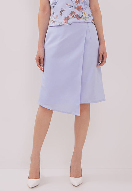 Breezy Skirt - Midi A-Line Twill Blue Skirt (Pre-Order)
