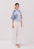 Liorna Cheongsam Top - Blue Floral Print Outer (Pre-Order)