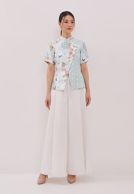 Merlin Pants - Comfy Overlap White Trousers (Pre-Order)