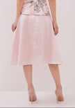Penny Skirt - Midi Flared Satin Pink Skirt (Pre-Order)
