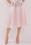 Penny Skirt - Midi Flared Satin Pink Skirt (Pre-Order)