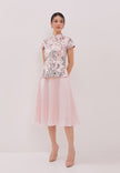 Penny Cheongsam Set - Top & Skirt Floral Pink (Pre-Order)