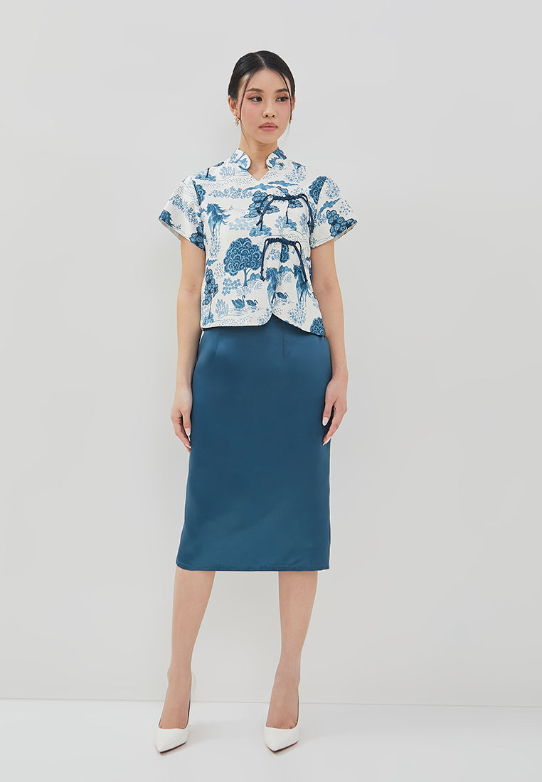 Rogue Cheongsam Top – Printed Loose Fit Top (Pre-Order)