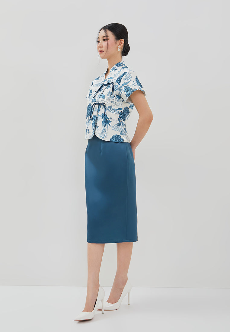 Rogue Cheongsam Top – Printed Loose Fit Top (Pre-Order)