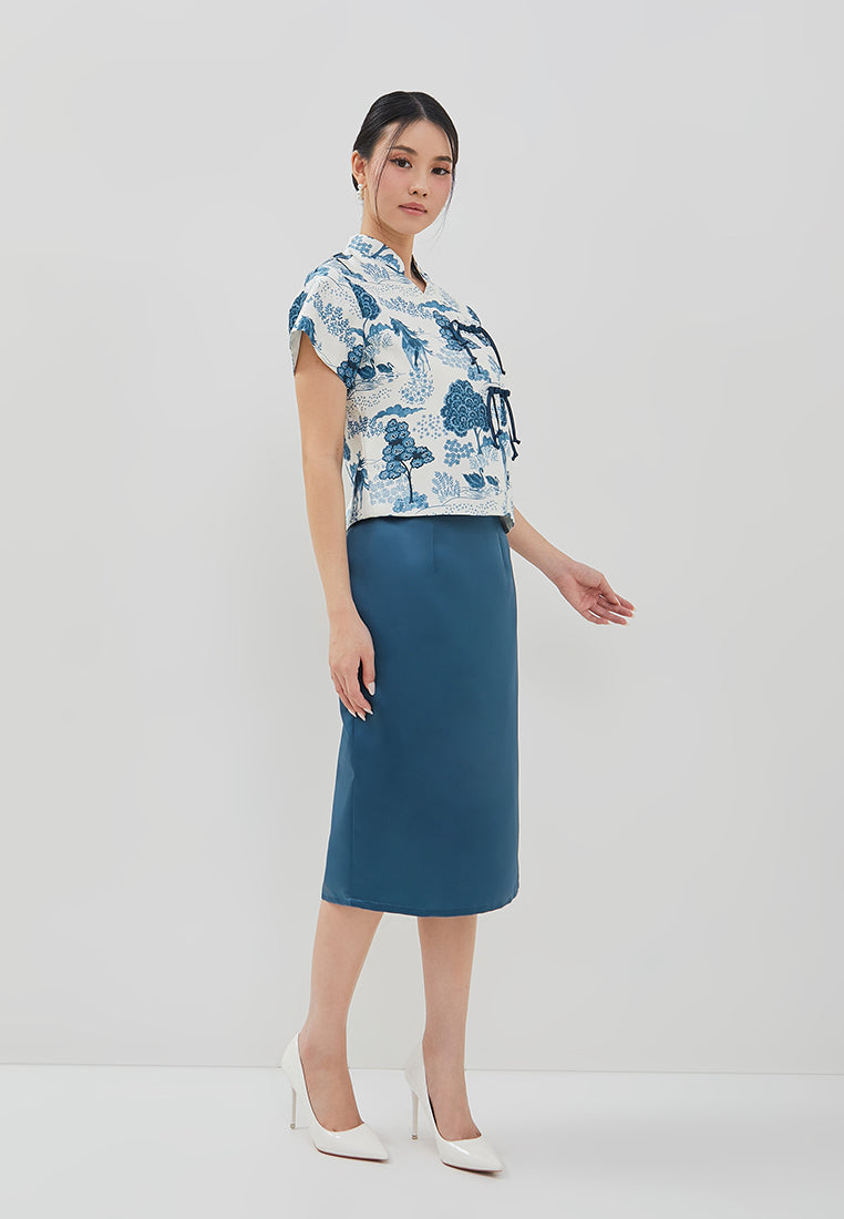 Rogue Cheongsam Top – Printed Loose Fit Top (Pre-Order)