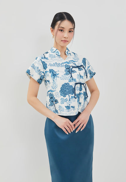Rogue Cheongsam Top – Printed Loose Fit Top (Pre-Order)