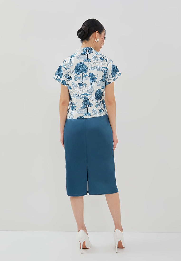 Rogue Cheongsam Top – Printed Loose Fit Top (Pre-Order)