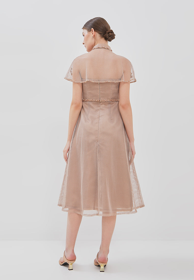 Viorel Cheongsam Dress - Midi Structured Fitted Dress (Pre-Order)
