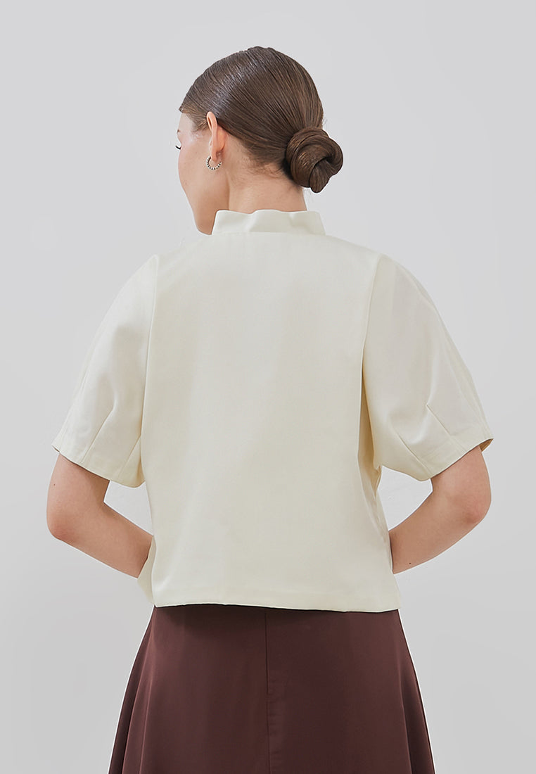 Leticia Top - Raglan Puff Overlapping Top