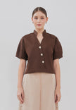 Leticia Top - Raglan Puff Overlapping Top