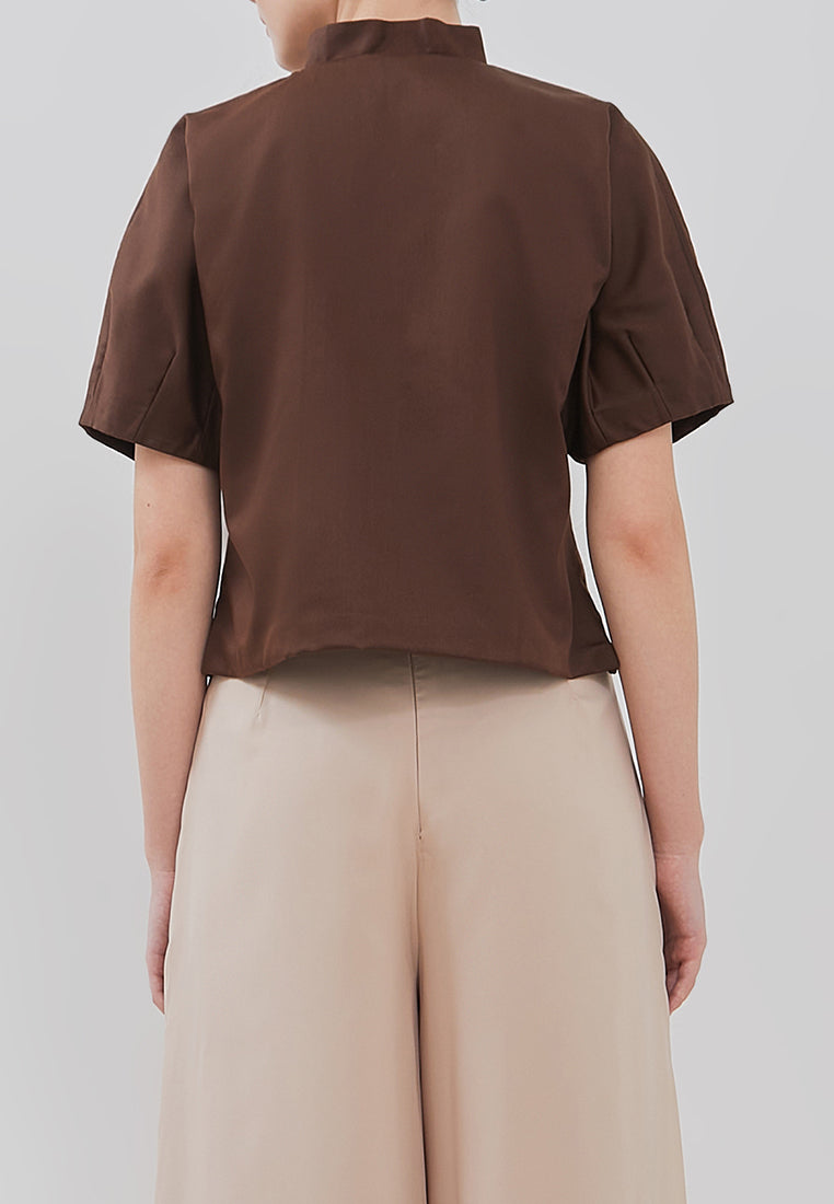 Leticia Top - Raglan Puff Overlapping Top