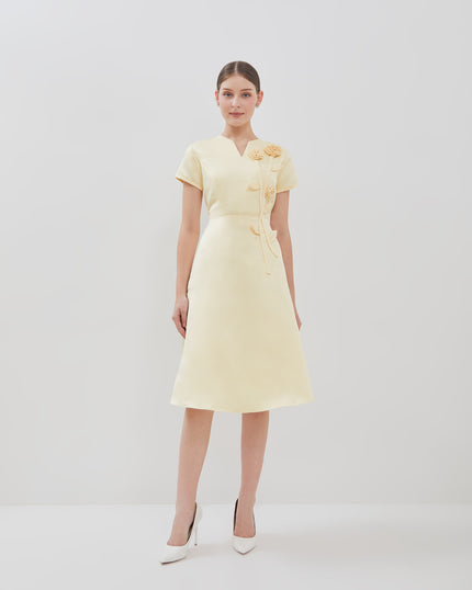Relia Dress - Statement 3D Flower Applique (Pre-order)