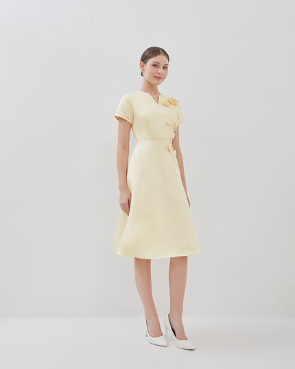 Relia Dress - Statement 3D Flower Applique (Pre-order)