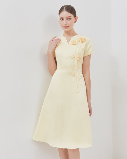 Relia Dress - Statement 3D Flower Applique (Pre-order)