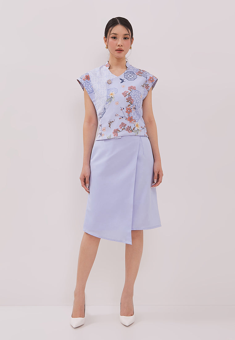 Breezy Cheongsam Top - Modern Ethnic Printed Top (Pre-Order)