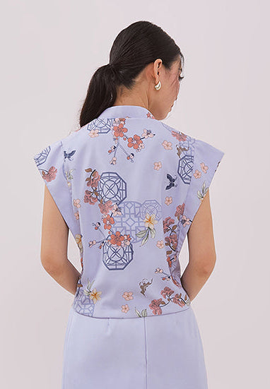 Breezy Cheongsam Top - Modern Ethnic Printed Top (Pre-Order)