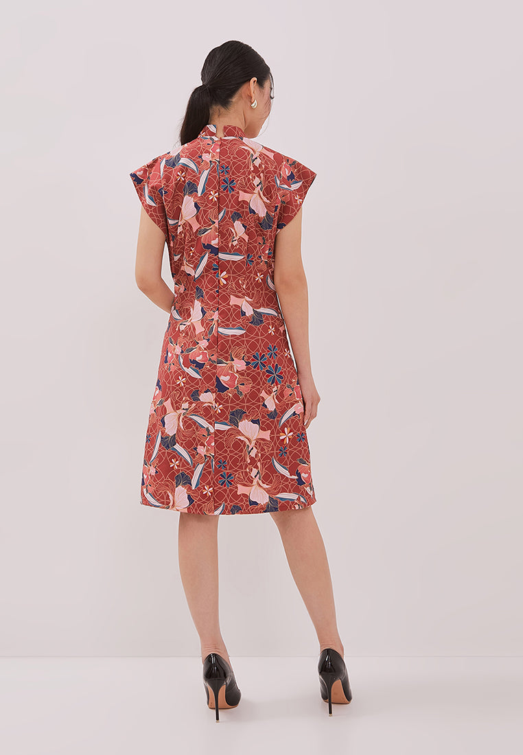 Avenly Cheongsam Dress - Ethnic Floral Shift Dress (Pre-Order)