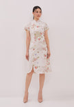 Elowyn Cheongsam Dress - Elegant Floral Motif Shift Dress (Pre-Order)