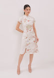 Elowyn Cheongsam Dress - Elegant Floral Motif Shift Dress (Pre-Order)