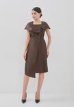 Filly Dress - Asymmetrical Cape Sleeves