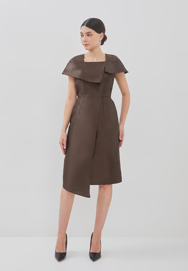 Filly Dress - Asymmetrical Cape Sleeves