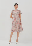 Liora Cheongsam Dress - Ombre Floral Dress Pink
