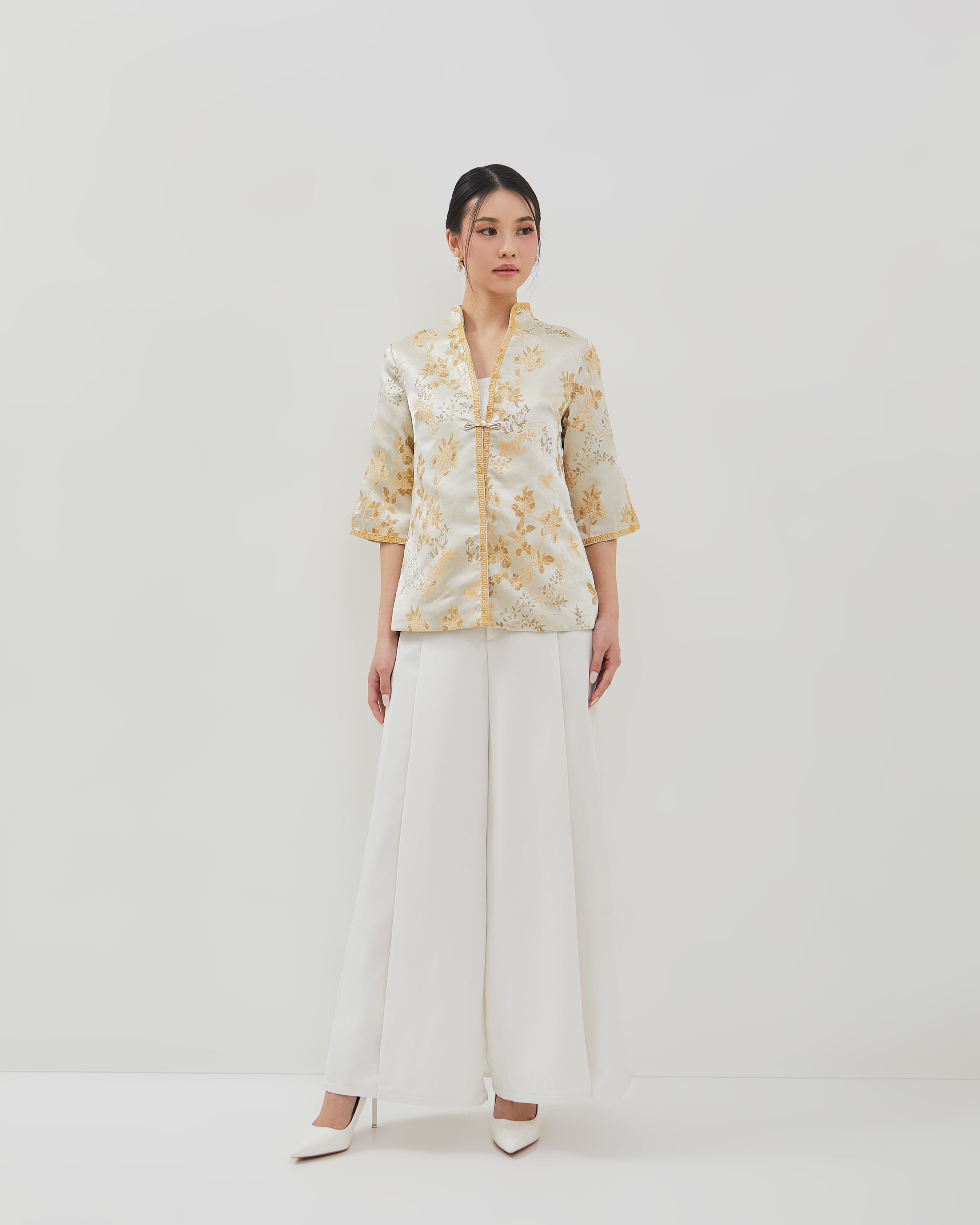 Merlin Pants - Comfy Overlap White Trousers (Pre-Order)