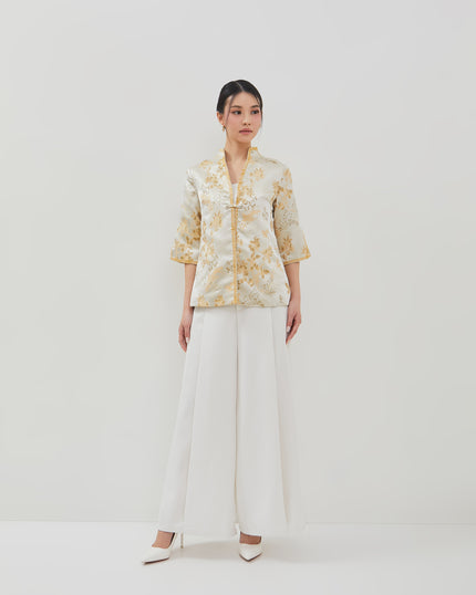 Merlin Pants - Comfy Overlap White Trousers (Pre-Order)
