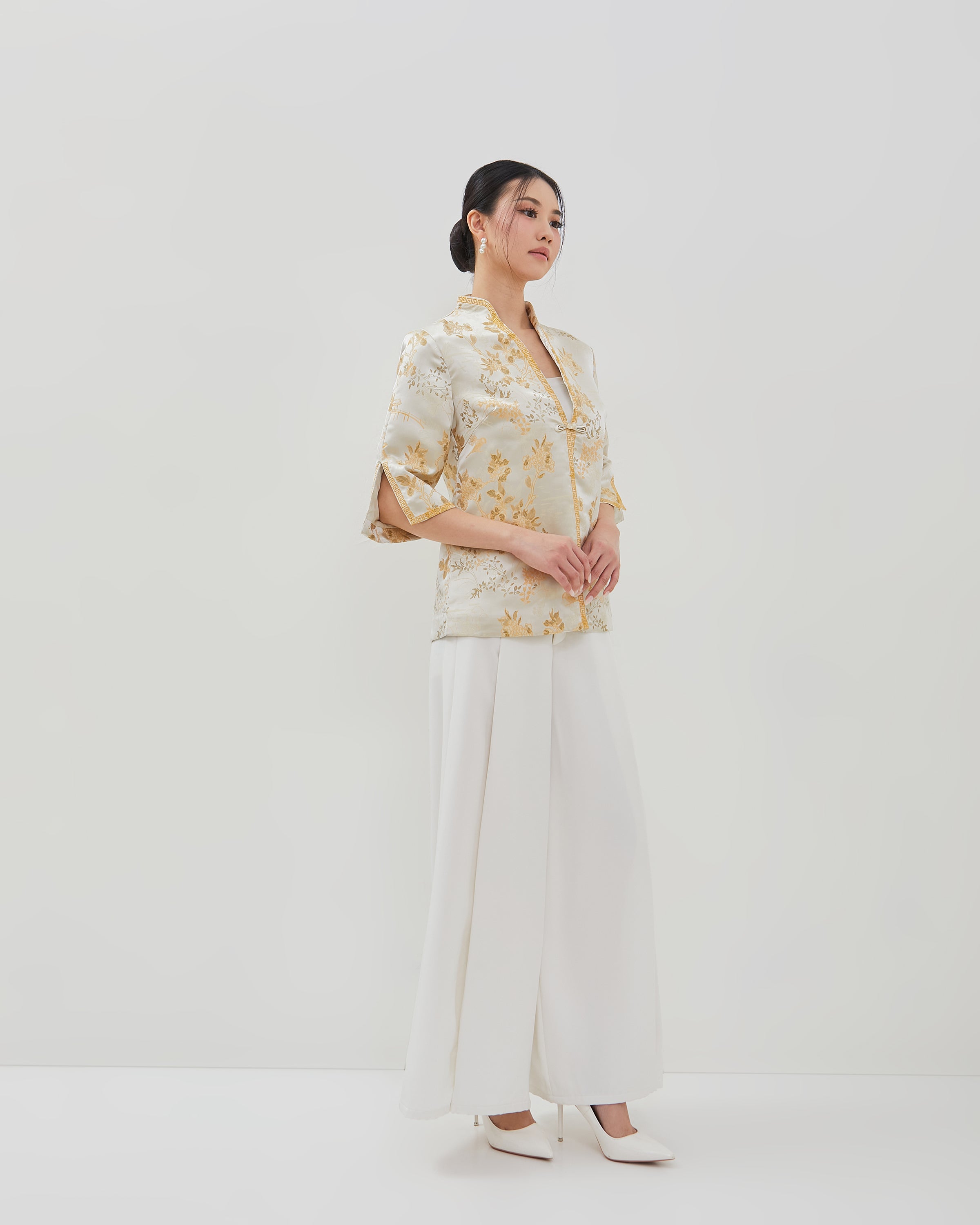 Merlin Pants - Comfy Overlap White Trousers (Pre-Order)