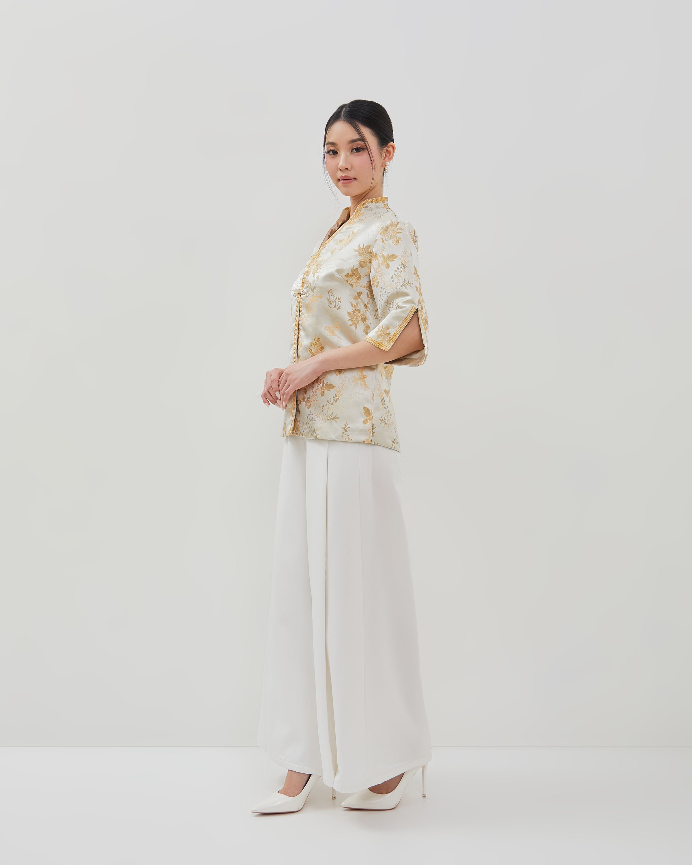 Merlin Pants - Comfy Overlap White Trousers (Pre-Order)