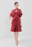 Rouna Cheongsam Dress - Midi Lace Cape Dress (Pre-Order)