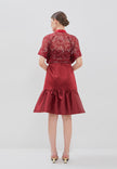 Rouna Cheongsam Dress - Midi Lace Cape Dress (Pre-Order)
