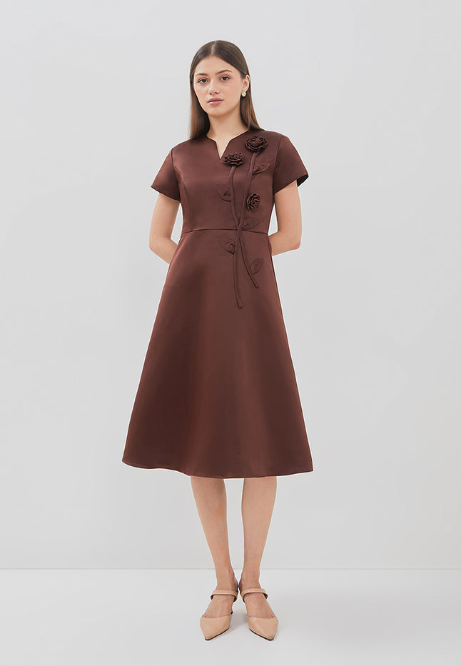 Relia Dress - Statement 3D Flower Applique (Pre-order)
