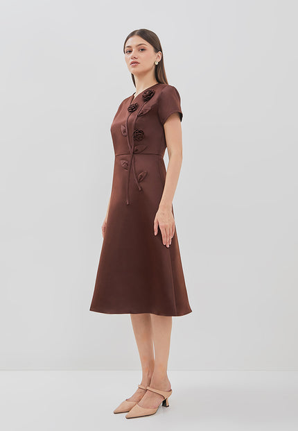 Relia Dress - Statement 3D Flower Applique (Pre-order)