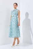 Neyrene Cheongsam Dress - Midi Sheer Cape Dress