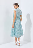 Neyrene Cheongsam Dress - Midi Sheer Cape Dress