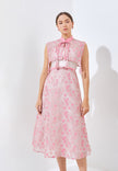Neyrene Cheongsam Dress - Midi Sheer Cape Dress