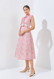 Neyrene Cheongsam Dress - Midi Sheer Cape Dress