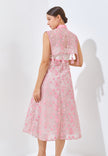 Neyrene Cheongsam Dress - Midi Sheer Cape Dress