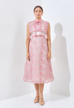 Neyrene Cheongsam Dress - Midi Sheer Cape Dress